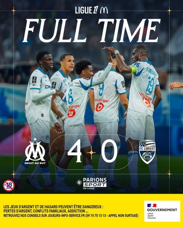 Marseille đánh bại Lorient 4-0