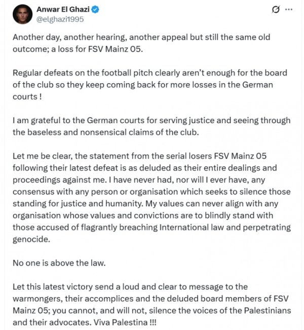 El Ghazi: Mainz lại thua kiện,